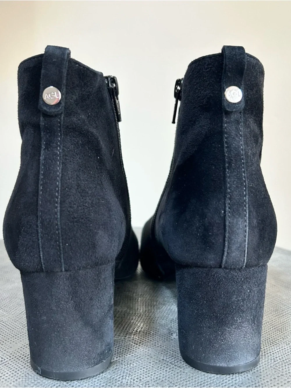 AGL ~ Handmade in Italy Black Suede Ankle Boots in EU size 38